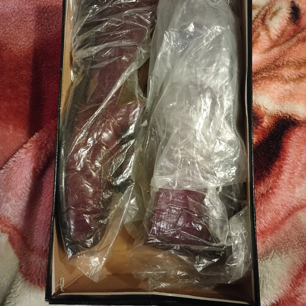 OBO Stacy Adams Genuine Snake Leather Tasseled Loafer Men's Dress Shoes Burgundy